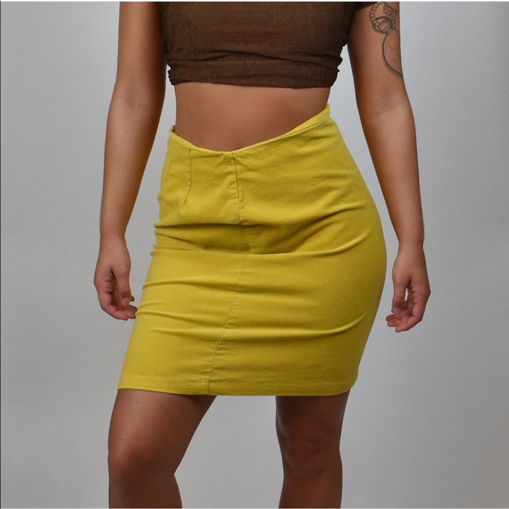 Yellow corduroy skirt